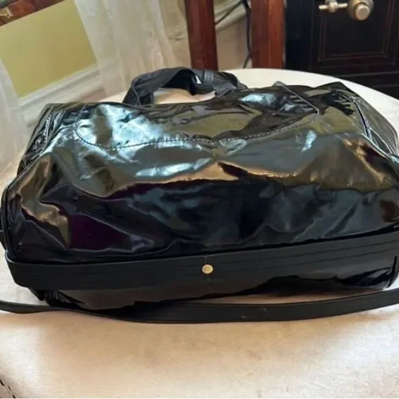 *Marc Jacobs* Black Patent Hobo Tote EUC